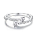 925 Sterling Silver High Carbon Diamond Full Diamond Stackable Ring