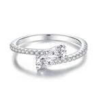 925 Sterling Silver High Carbon Diamond Full Diamond Stackable Ring