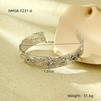 French vintage style natural stone angel eye diamond-encrusted stainless steel bracelet that won't fade.