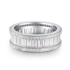 925 Sterling Silver High Carbon Diamond Full Diamond Stackable Ring