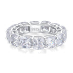 925 Sterling Silver High Carbon Diamond Full Diamond Stackable Ring