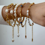 Stainless steel pearl bracelet, high-end look, colorfast and easy to wear.