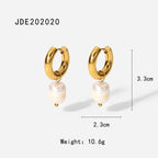 High-end floral pearl stainless steel stud earrings