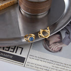 Blue resin non-fading stainless steel ring