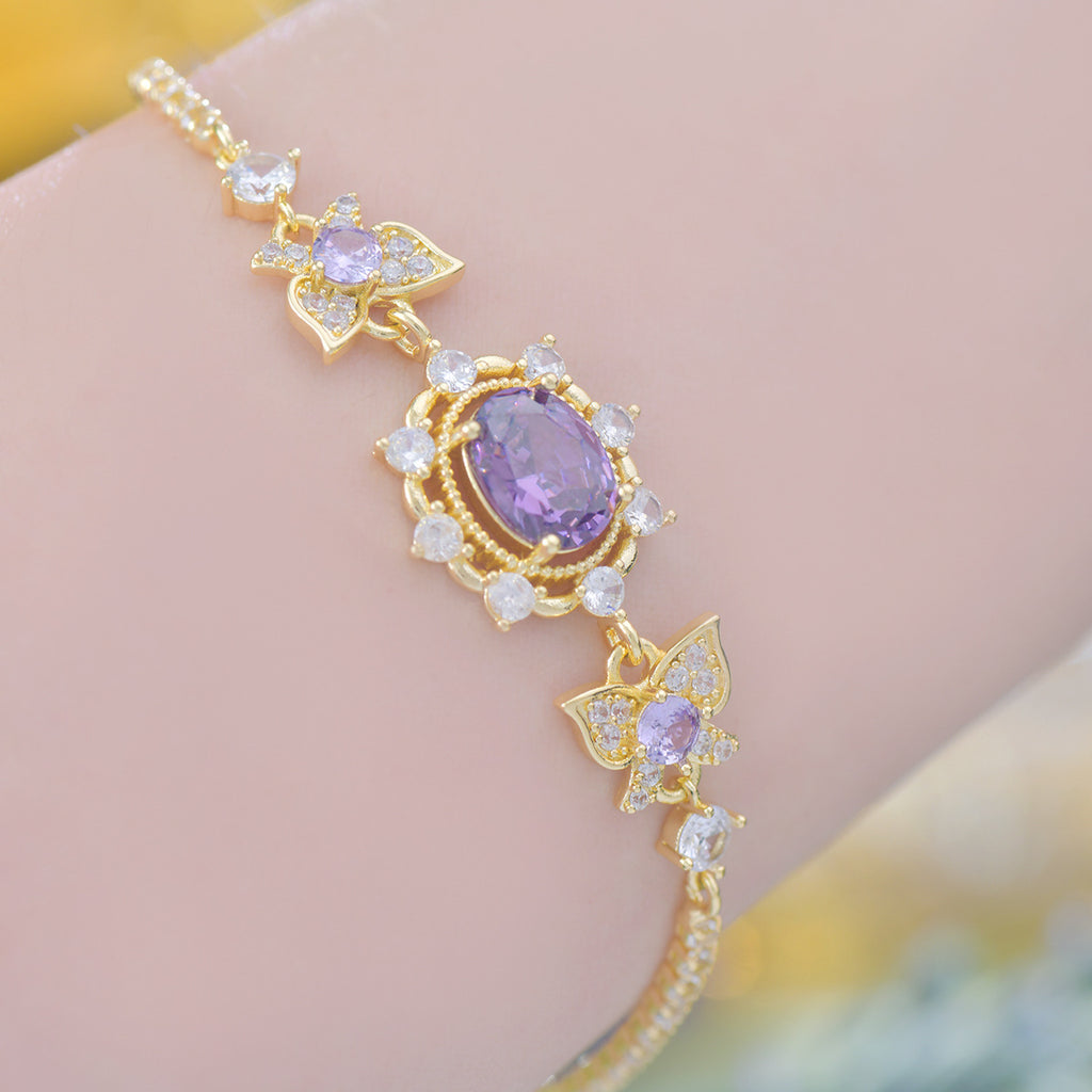 Purple Zircon Lavender Manor Series Butterfly Copper Alloy Set