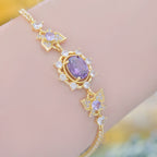 Purple Zircon Lavender Manor Series Butterfly Copper Alloy Set