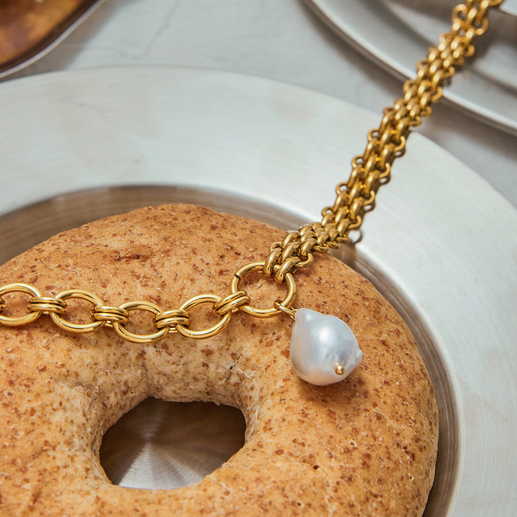 Pearl Luxury Stainless Steel Colorfast Necklace