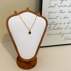 Maillard color natural tiger's eye pendant copper alloy necklace