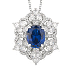 Blue spinel snowflake diamond copper alloy set