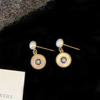 Natural mother-of-pearl aquamarine copper alloy bracelet