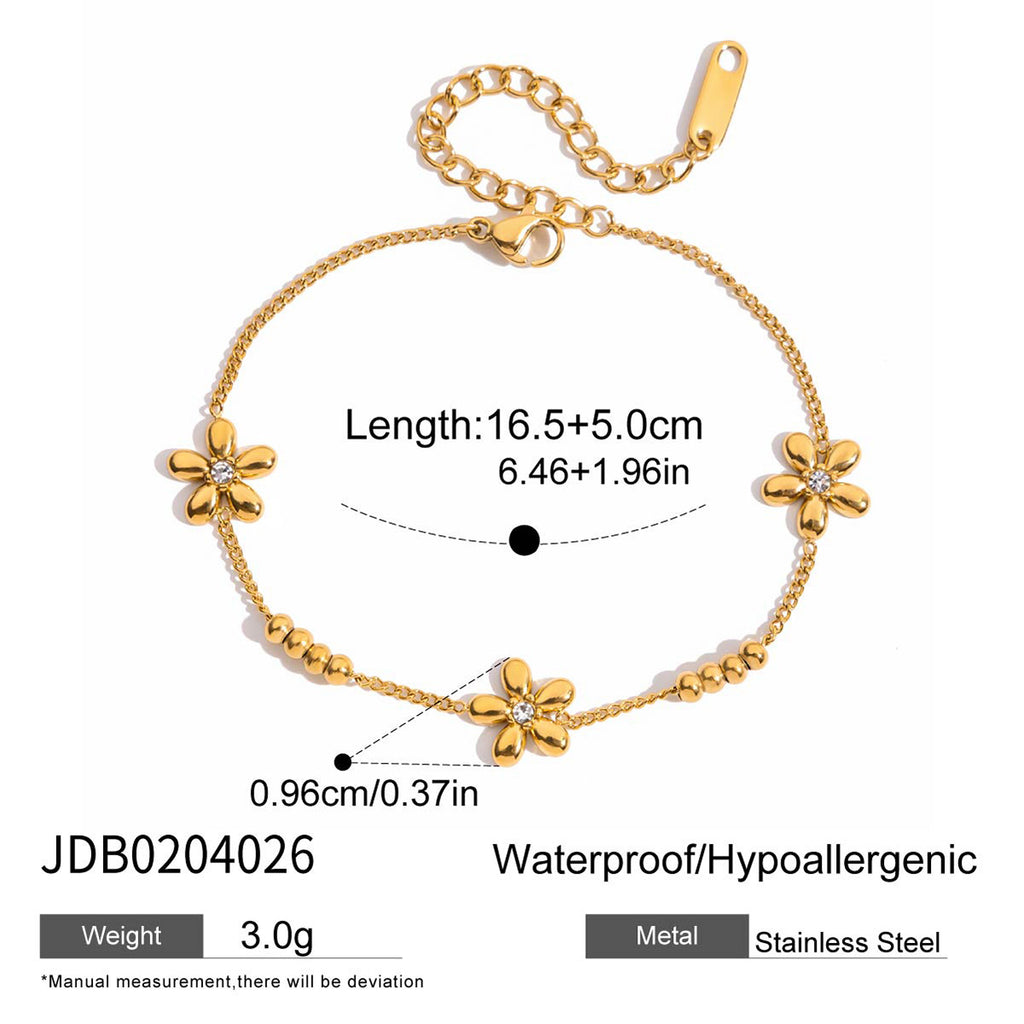 High-quality stainless steel zircon bracelet that won't fade.