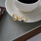 Blue resin non-fading stainless steel ring