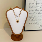 Maillard color natural tiger's eye pendant copper alloy necklace