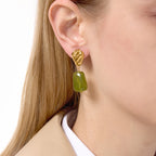 Resin-inspired luxury stainless steel earrings