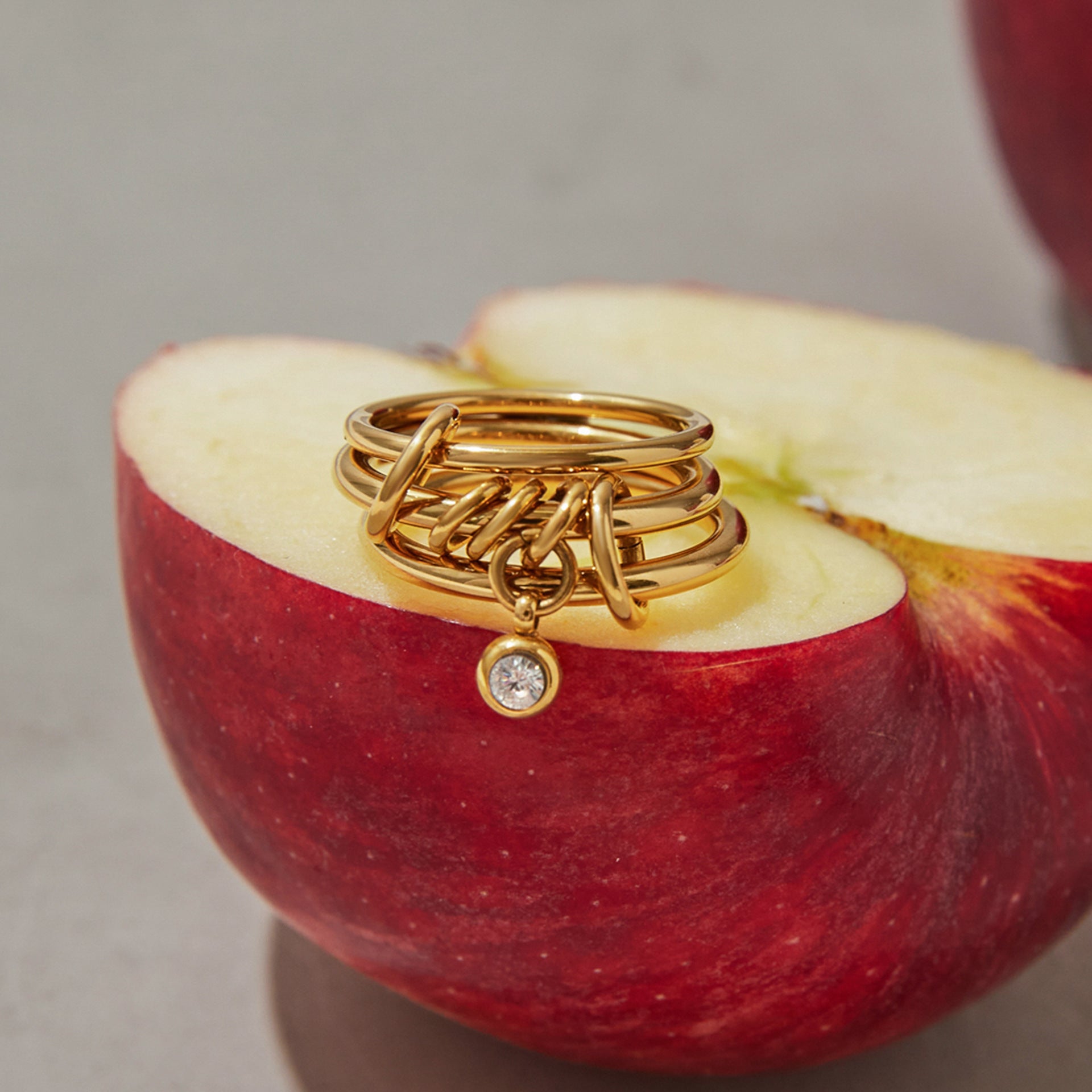 Zircon plain band ring that won't fade even when layered.