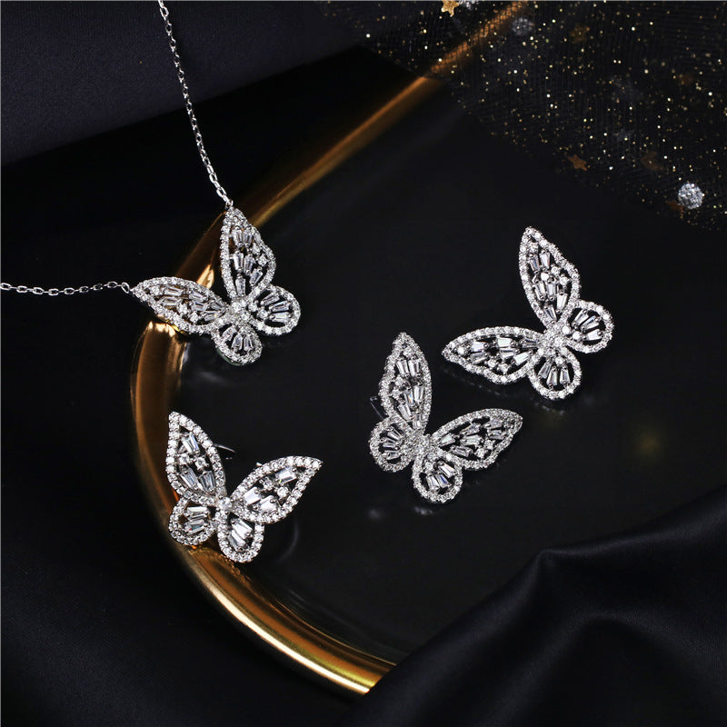 Butterfly-set Zircon Copper Alloy Set