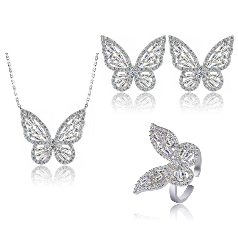 Butterfly-set Zircon Copper Alloy Set