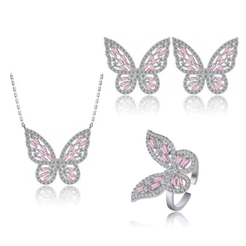 Butterfly-set Zircon Copper Alloy Set