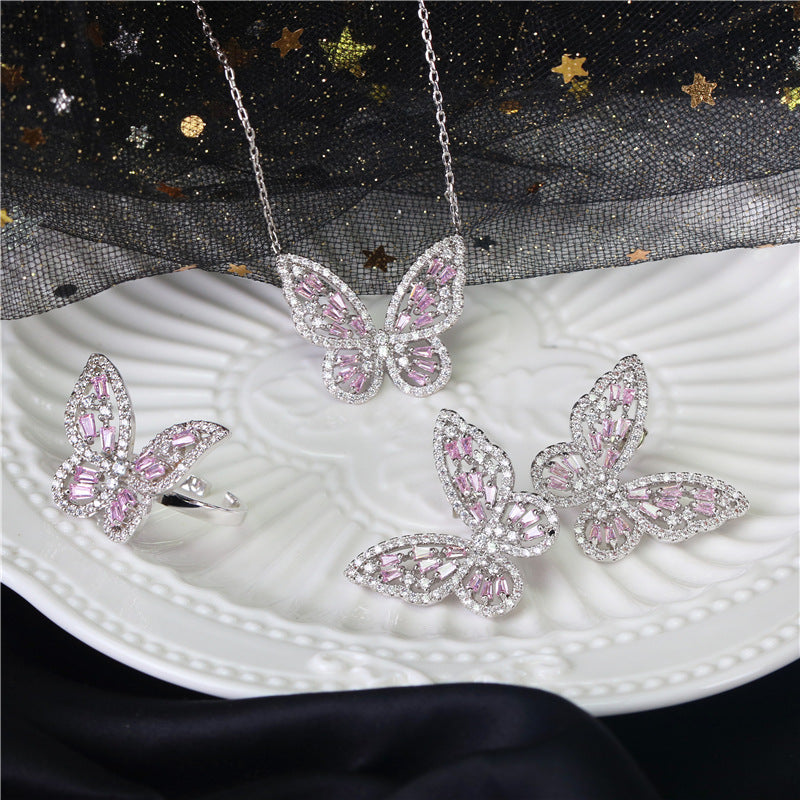 Butterfly-set Zircon Copper Alloy Set