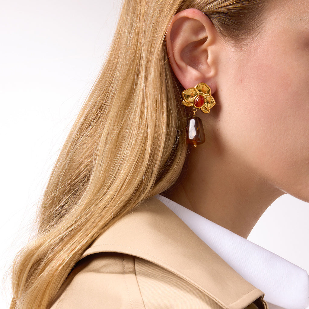 Resin-inspired luxury stainless steel earrings