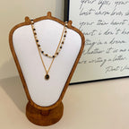 Maillard color natural tiger's eye pendant copper alloy necklace