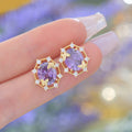 Purple Zircon Exquisite Butterfly French Light Luxury Copper Alloy Set