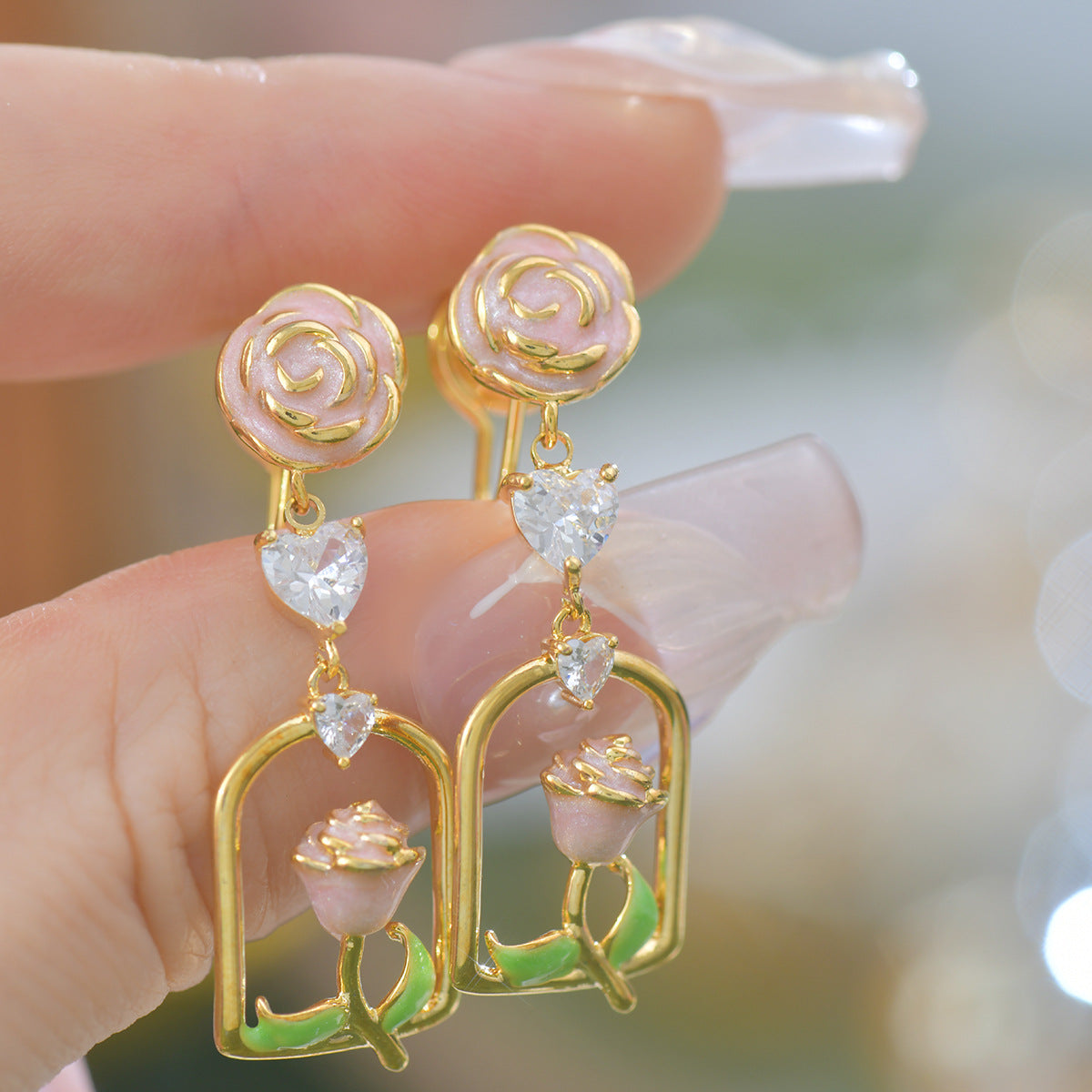 Rose Garden 3D Exquisite French Copper Alloy Set