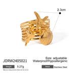 Three-piece stacked stainless steel ring set with niche design