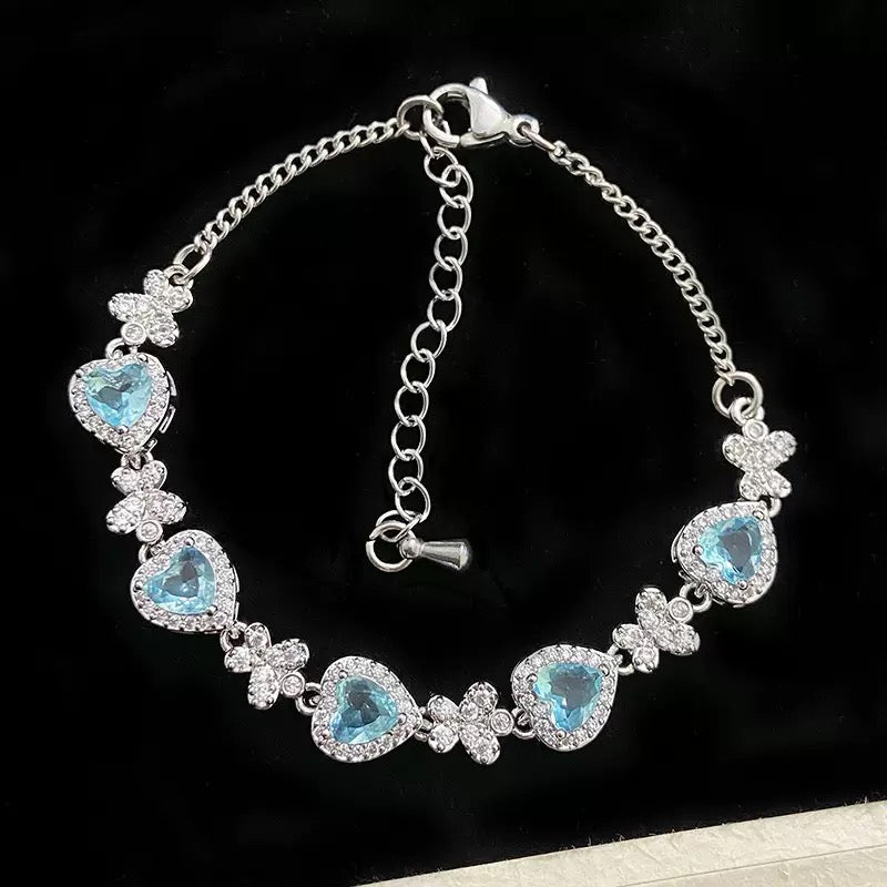 Topaz Sky Blue Zircon Copper Alloy Bracelet
