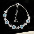 Topaz Sky Blue Zircon Copper Alloy Bracelet
