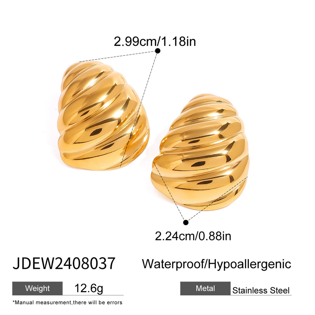 High-end floral pearl stainless steel stud earrings