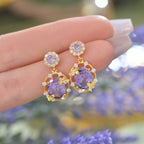 Purple zircon exquisite butterfly French light luxury copper alloy set
