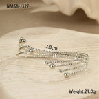 Stainless steel 18K gold plated bracelet ring with non-fading gold engraving