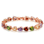 Colored crystal bracelet, zircon bracelet, copper