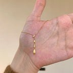 999 Sterling Silver Brushed Diamond Teardrop Necklace