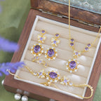 Purple Zircon Lavender Manor Series Butterfly Copper Alloy Set