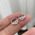 925 Sterling Silver High-End Diamond and Super Sparkling Zirconia Earrings