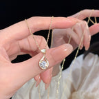 925 Sterling Silver Angel's Tears Heart-Shaped Necklace