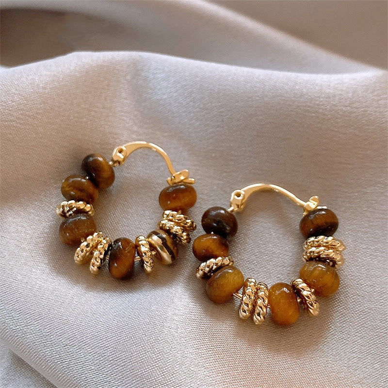 Maillard Tiger Eye Copper Alloy Ear Clips