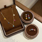 25 Sterling Silver Colored Four-Leaf Clover Dopamine Four-Leaf Clover Set