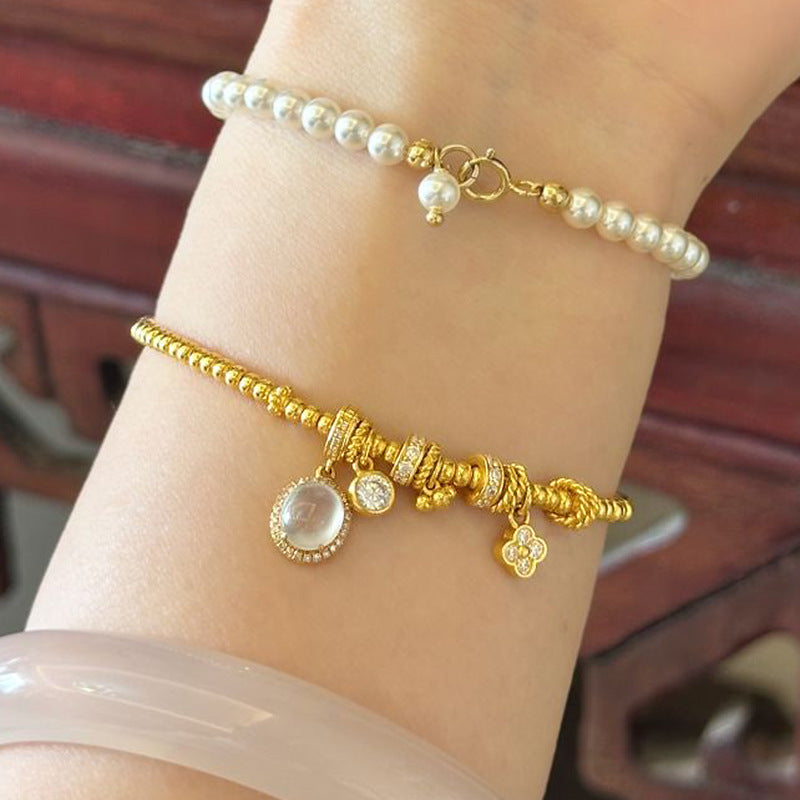 Lucky Ball Dragon Heart Coiled Copper Alloy Bracelet