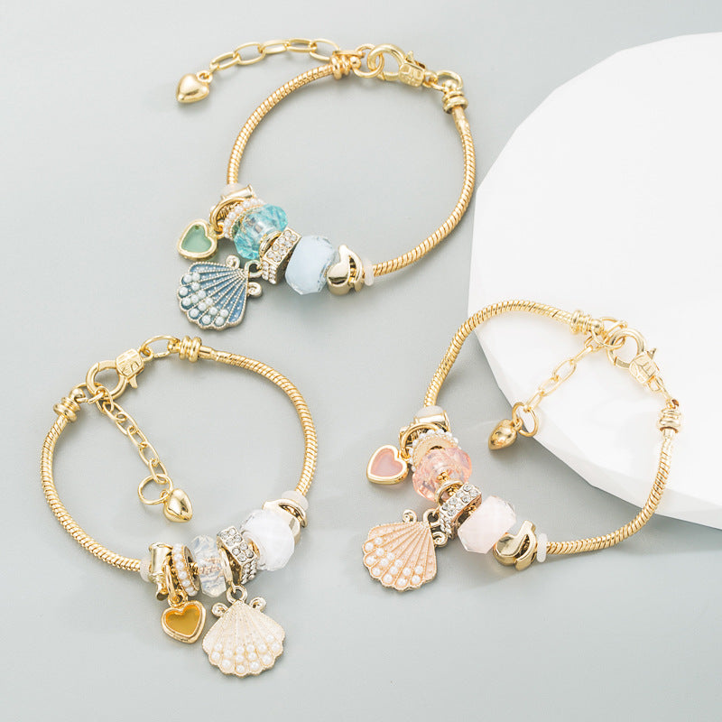 Vintage Pearl Shell Alloy Bracelet