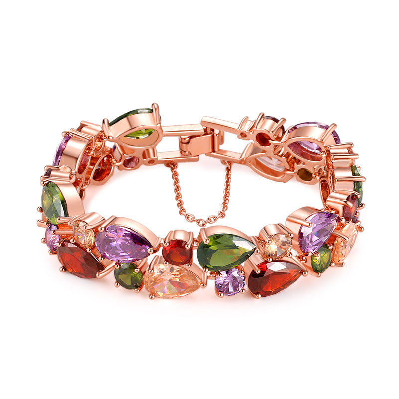 Mona Lisa Rose Gold Women's Seven-Color Zircon Bracelet