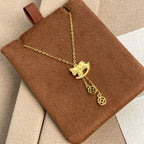 25 Silver Fragments Ice-Shaped Wooden Horse Copper Coin Tassel Necklace