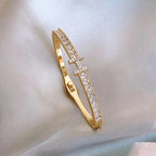 Zirconia full diamond letter H copper alloy bracelet