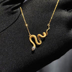 Golden Serpent Copper Alloy Necklace