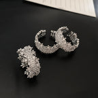 Fully sparkling zircon copper alloy open ring