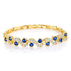 Blue Jewelry Bracelet Inlaid with Zircon and Copper Alloy