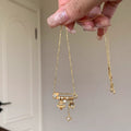 Brushed Iris Flower Star Yellow Water Drop Pendant Copper Alloy Necklace