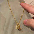 Versatile Exquisite Cross Cube Copper Alloy Necklace